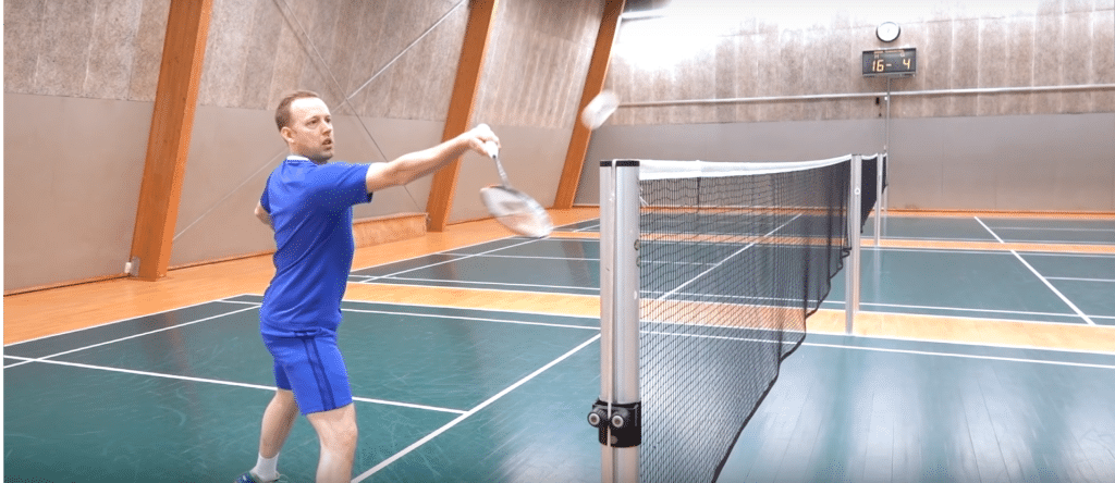 badminton drop shot - forehand net drop example