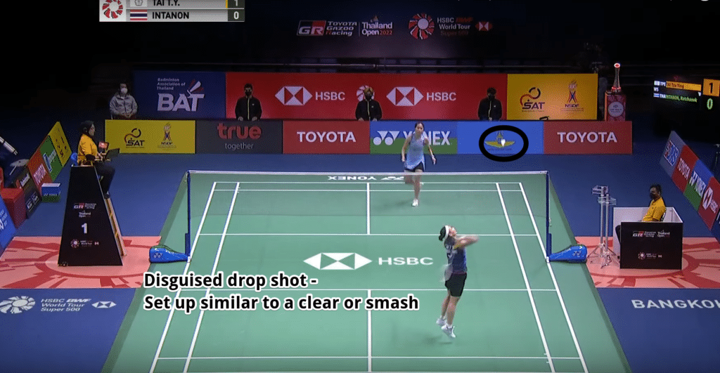badminton shots - drop shot example