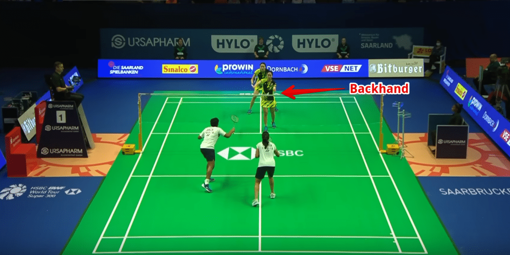 backhand serve in badminton example