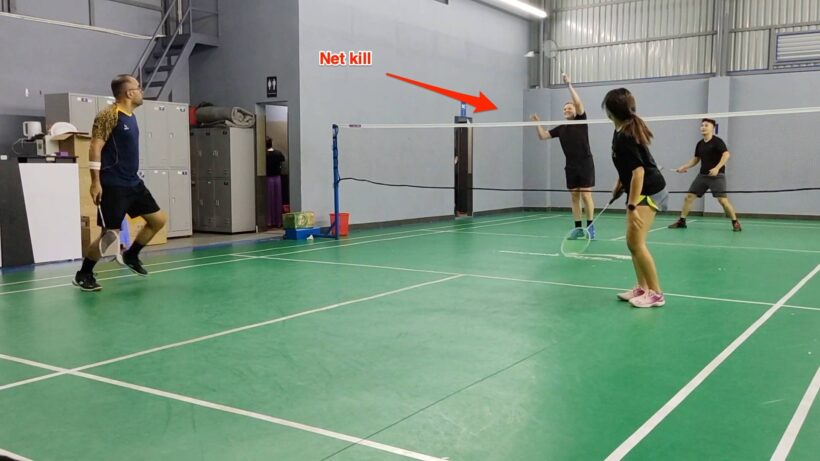 badminton net kill example