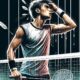 badminton player sweating