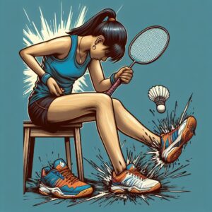 badminton foot fatigue illustration