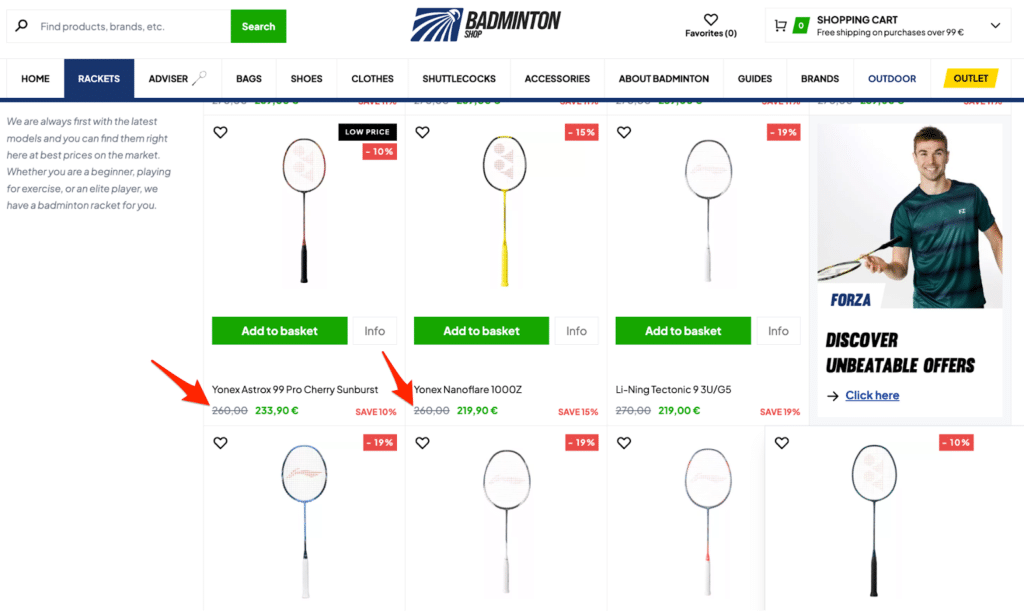 expensive badminton rackets